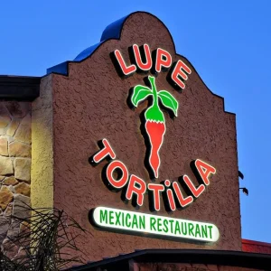 channel letter sign with logo of a red pepper for a mexican restaurant