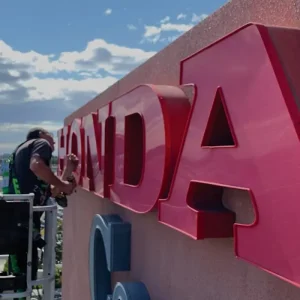 installation of channel letter sign