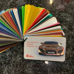 a sample swatch of coloured vinyl